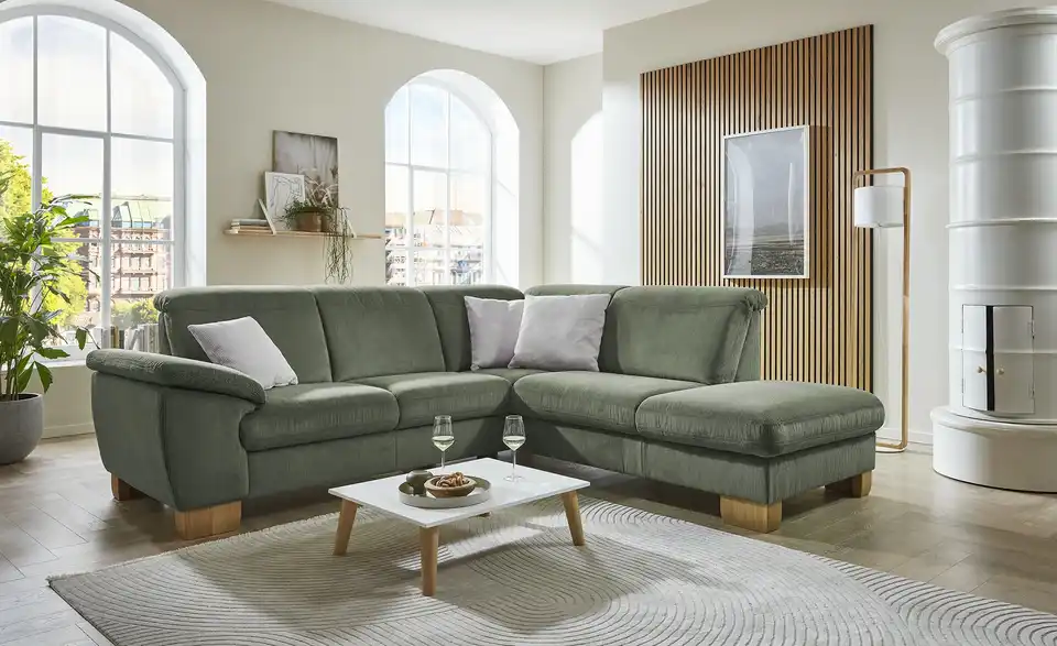 meinSofa Ecksofa Raica-S BHT 266|91|243 cm, Cordstoff fein