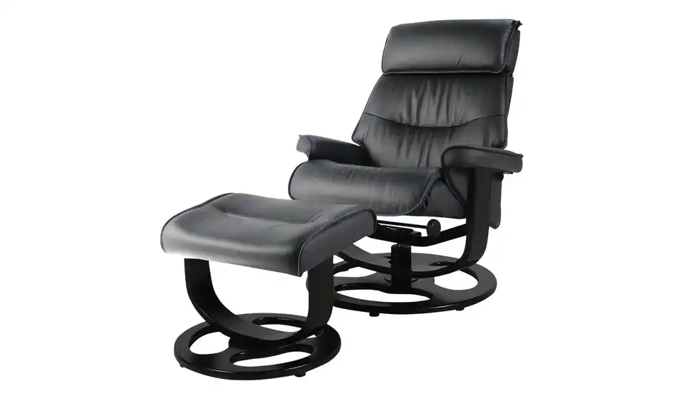 uno Sessel-Hocker-Set mit Relaxfunktion Ben BHT 80|105|92 cm, Leder