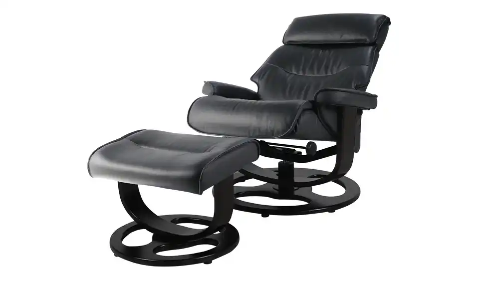 uno Sessel-Hocker-Set mit Relaxfunktion Ben BHT 80|105|92 cm, Leder