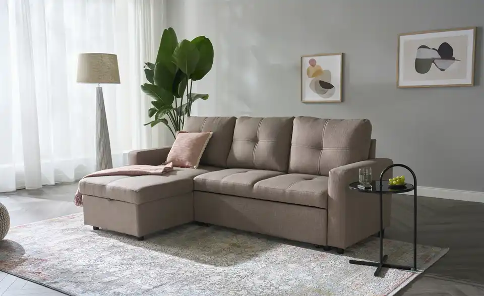 Ecksofa Katalina BHT 217|87|132 cm, Webstoff