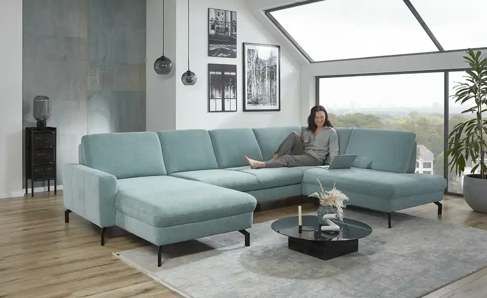 meinSofa Wohnlandschaft Grace BHT 337|89|220 cm, Mikrofaser