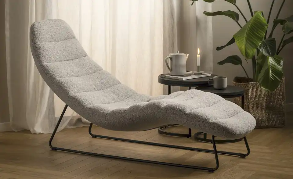 Relaxliege Chaplin BHT 63|86|156 cm, Boucléstoff Relaxliege Chaplin BHT 63|86|156 cm, Boucléstoff