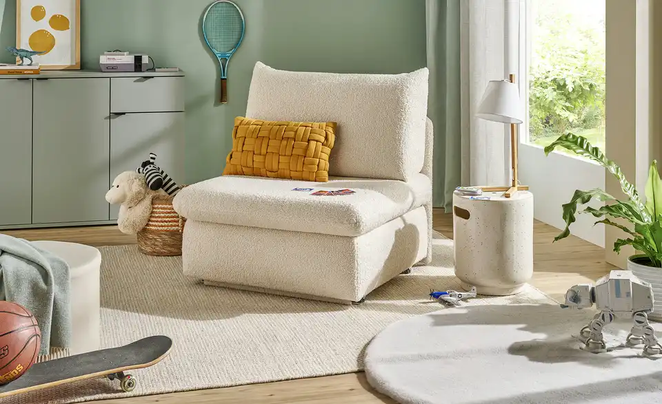 Schlafsesssel Etta BHT 88|88|96 cm, Boucléstoff Schlafsesssel Etta BHT 88|88|96 cm, Boucléstoff