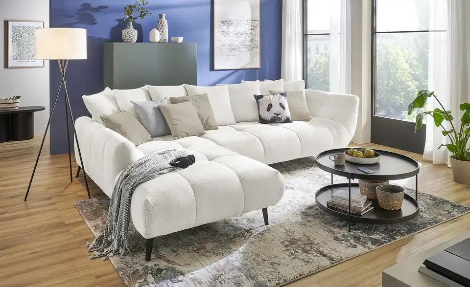 bobb Ecksofa Bellani III BHT 318|90|218 cm, Mikrofaser