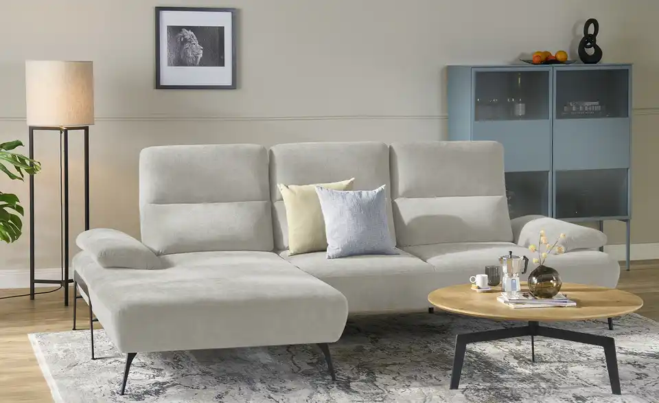 switch Ecksofa Cesar BHT 288|102|183 cm, Flachgewebe fein