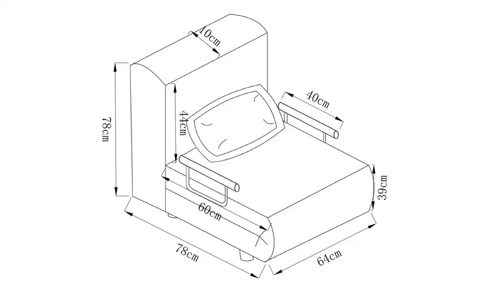 Schlafsessel Kolino BHL 64|95|78 cm
