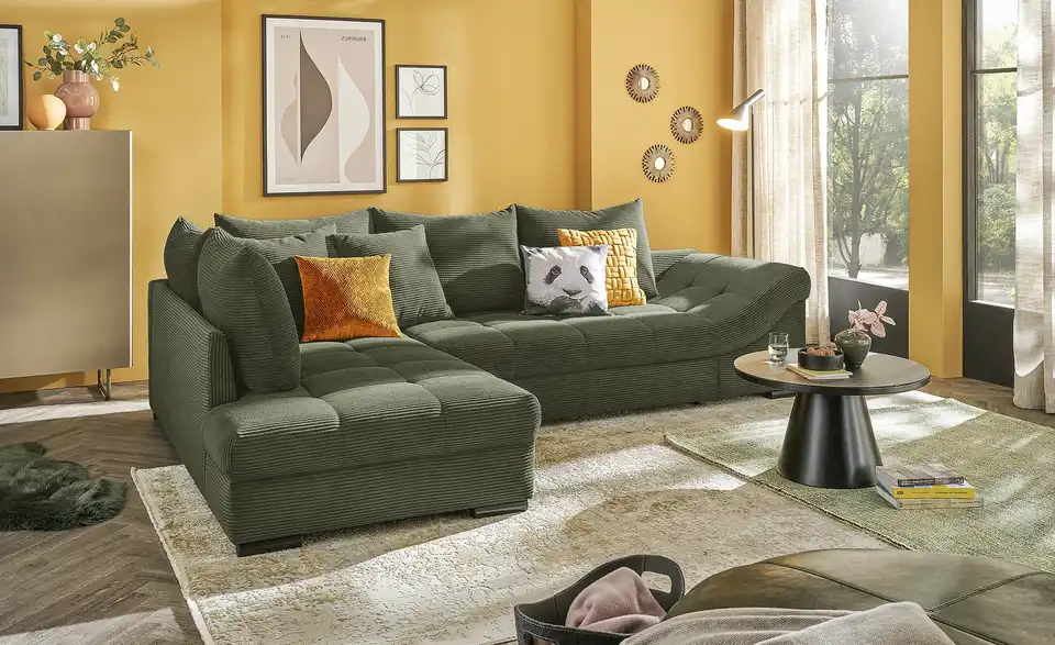 bobb Ecksofa Allegro BHT 303|92|202 cm, Cordstoff