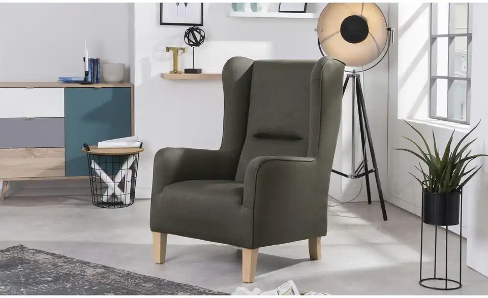 Max Winzer Ohrenbackensessel Baldwin BHL 74|114|83 cm, Flachgewebe