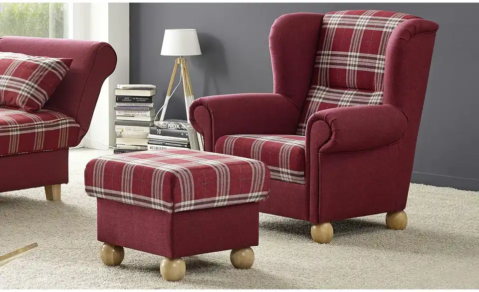 Max Winzer Ohrenbackensessel Monarch BHL 93|100|87 cm, Flachgewebe