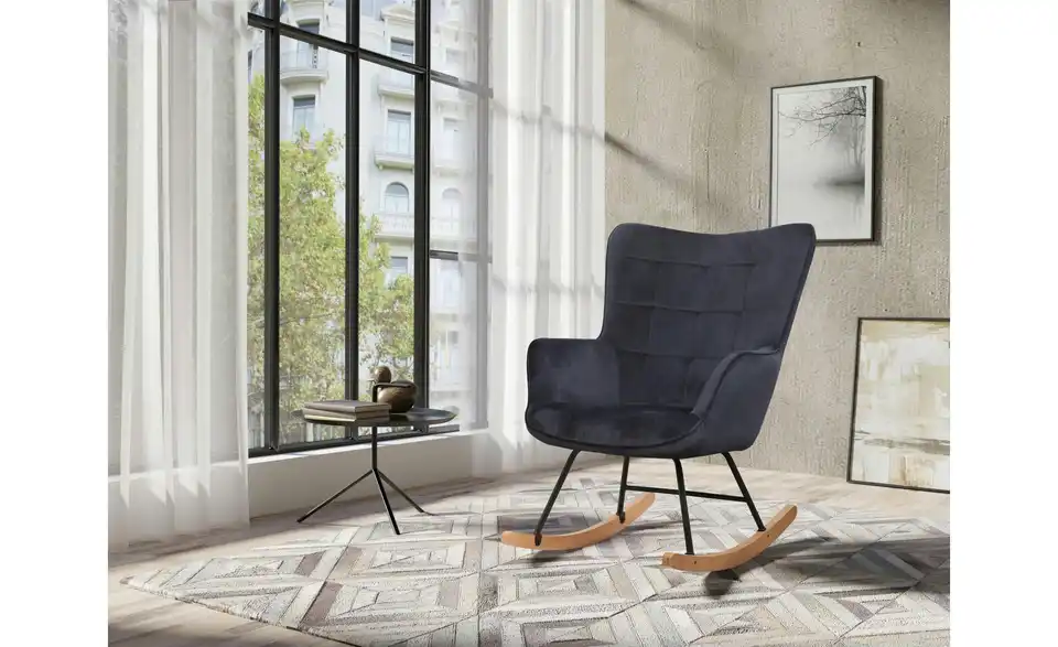 Schaukelstuhl Richie BHL 72|92|92 cm, Samt