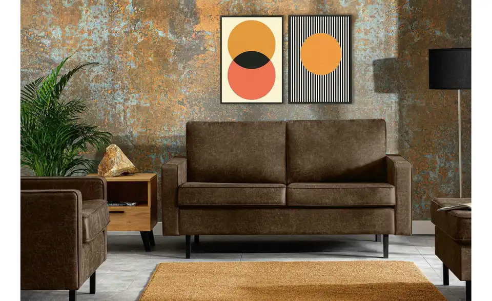 KONSIMO Einzelsofa Invia BHL 164|87|98 cm, recyceltes Leder