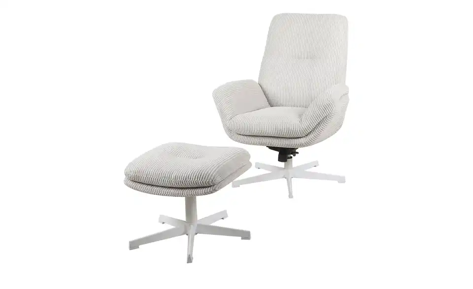 Relaxsessel mit Hocker Balbina BHT 75|95|93 cm, Cordstoff