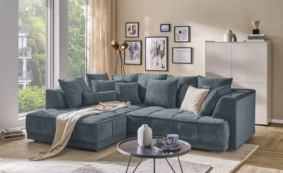switch Ecksofa Tiga BHT 285|88|205 cm, Mikrofaser in Velours-Optik
