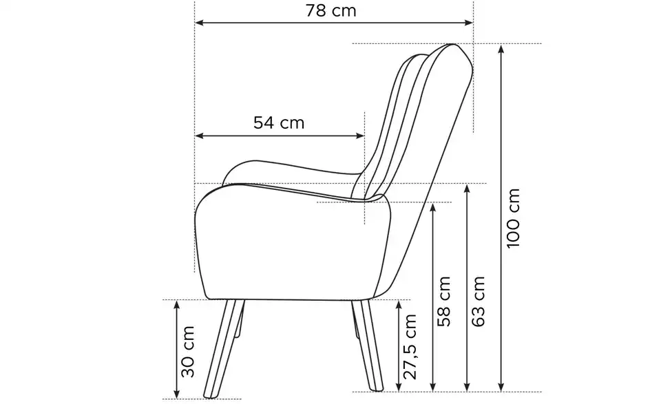 KONSIMO Sessel Gadi BHL 76|100|78 cm, Velours