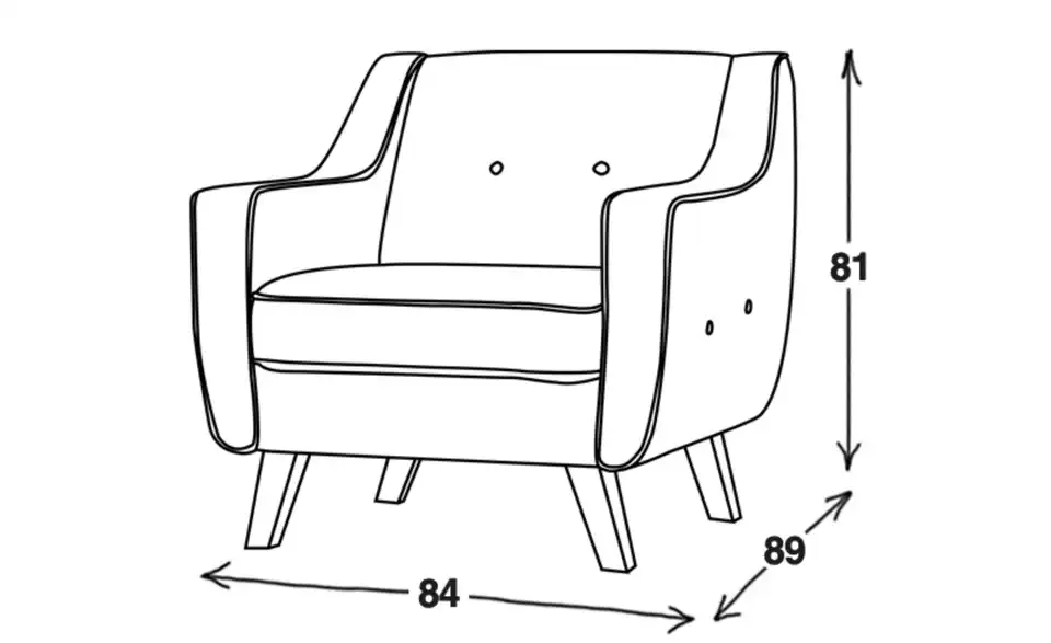 KONSIMO Sessel Terso BHL 84|81|89 cm, Velours
