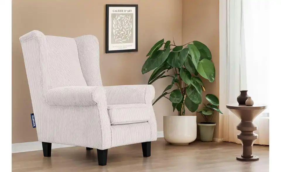 KONSIMO Ohrensessel Miles BHL 82|105|97 cm, Cordstoff