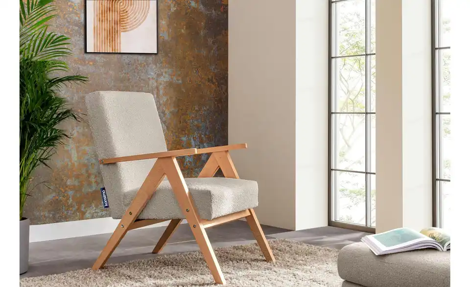 KONSIMO Sessel Naset BHL 60|90|75 cm, Boucléstoff