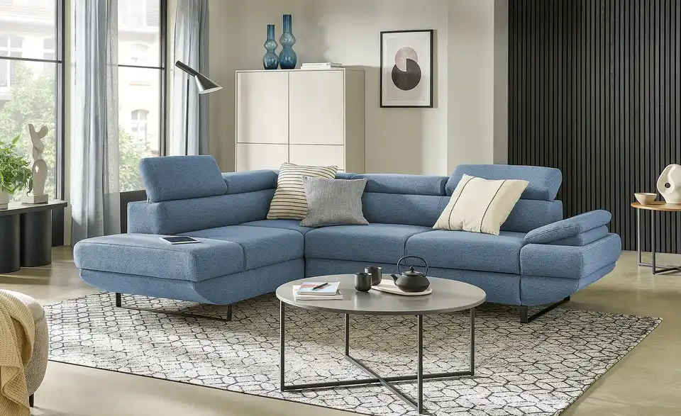 switch Ecksofa Gio BHT 263|88|200 cm, Flachgewebe fein