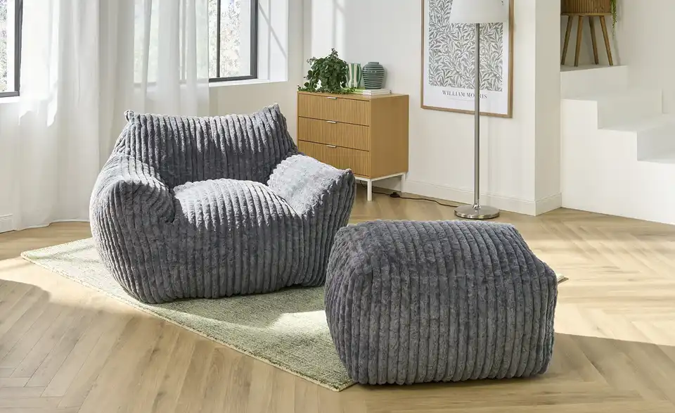 Sessel vakuumiert Sashenka BHT 116|75|110 cm, Cordstoff grob