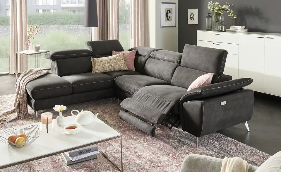 uno Ecksofa Danae BHT 281|80|222 cm, Mikrofaser