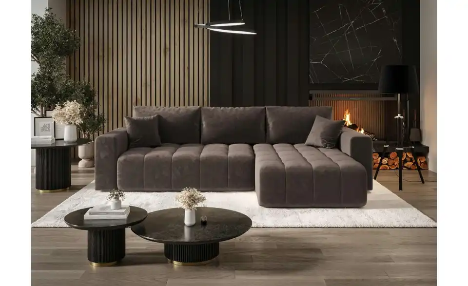 Ecksofa Milo BHL 280|85|175 cm, Velours