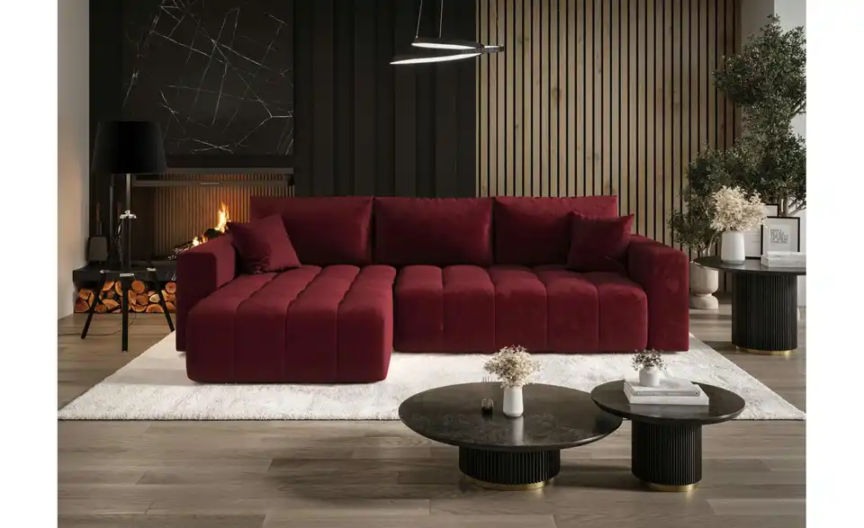 Ecksofa Milo BHL 280|85|175 cm, Velours