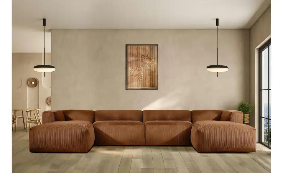 KONSIMO Wohnlandschaft Buffo BHL 400|73|176 cm, Cordstoff