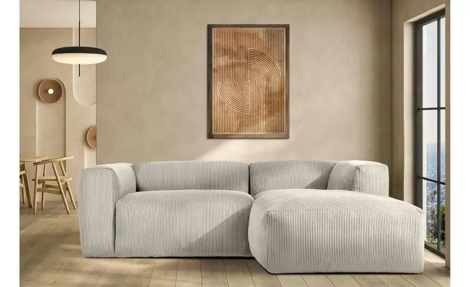 KONSIMO Ecksofa Buffo BHL 225|73|176 cm, Cordstoff