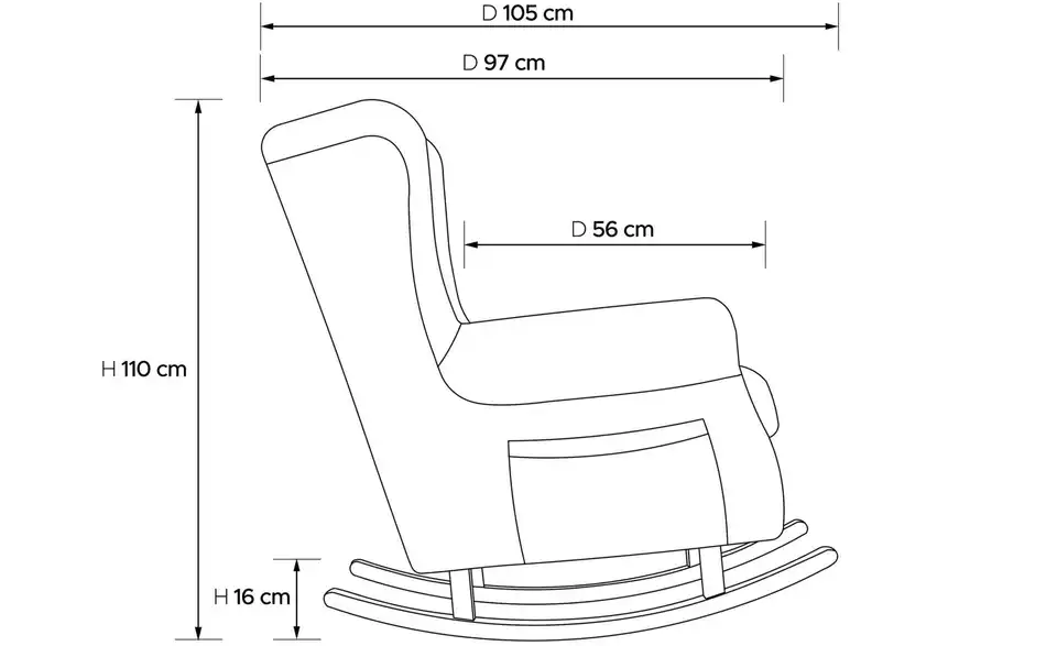 KONSIMO Schaukelsessel Tules BHL 80|110|105 cm, Boucléstoff