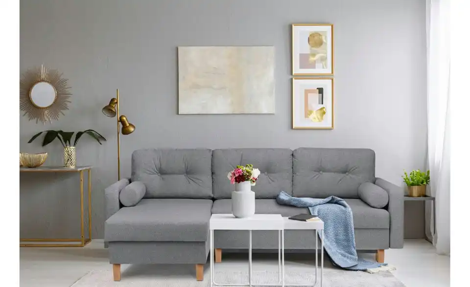 KONSIMO Ecksofa Eriso BHL 240|75|183 cm, Flachgewebe