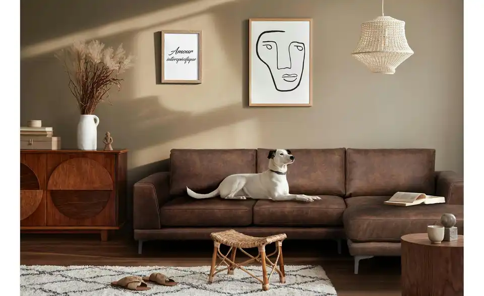 KONSIMO Ecksofa Holco BHL 264|82|162 cm, Kunstleder