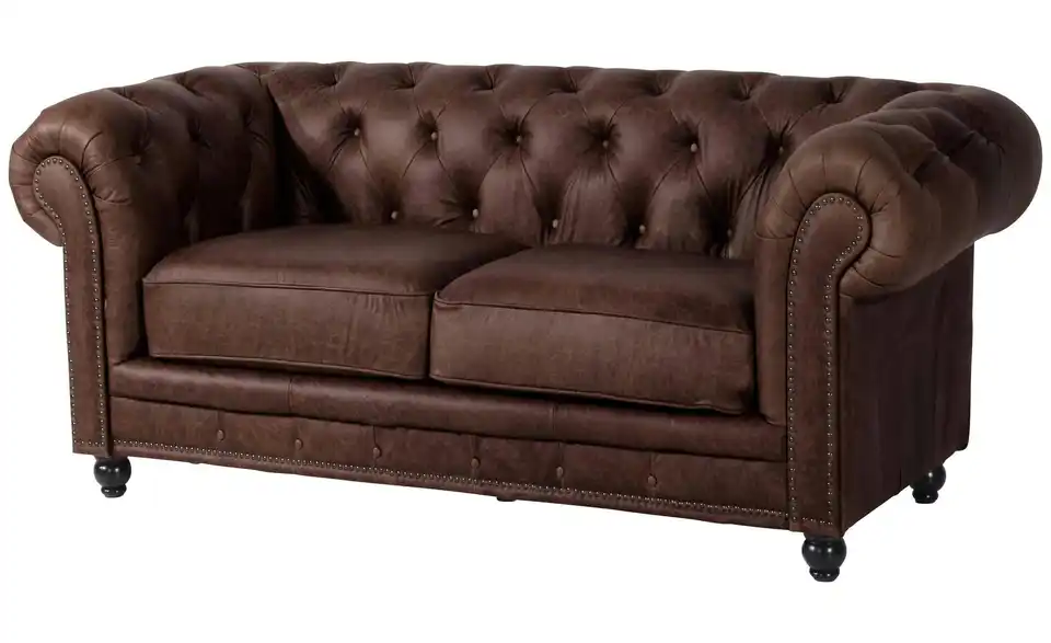 Max Winzer Chesterfieldsofa Einzelsofa BHL 196|77|100 cm, Leder