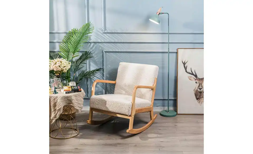 Schaukelstuhl Diana BHL 64|80|88 cm, Boucléstoff