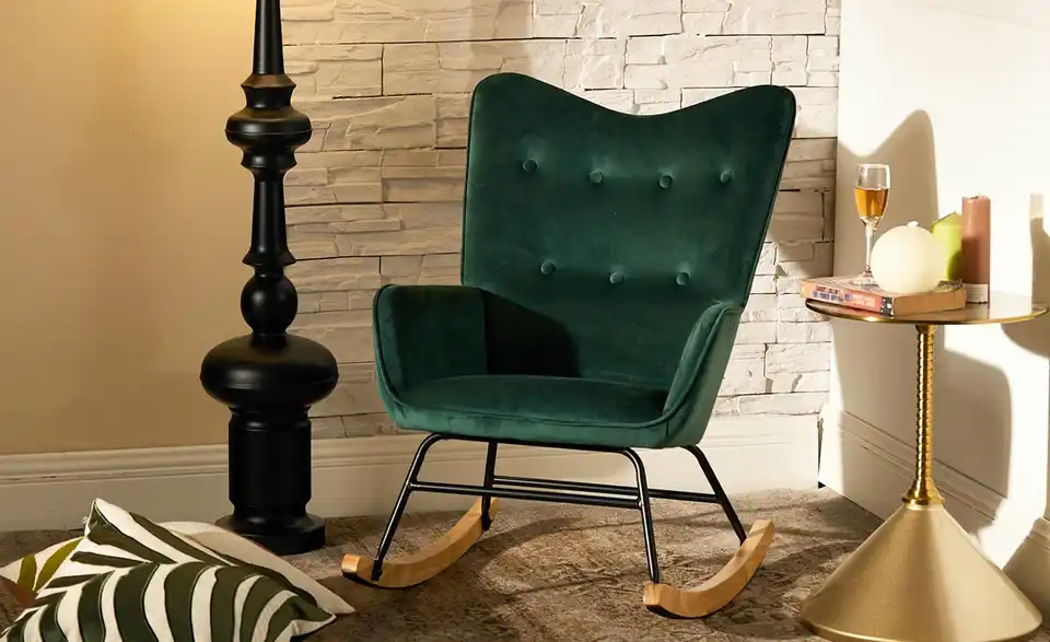 Schaukelstuhl Epper BHL 61|85|81 cm, Samt