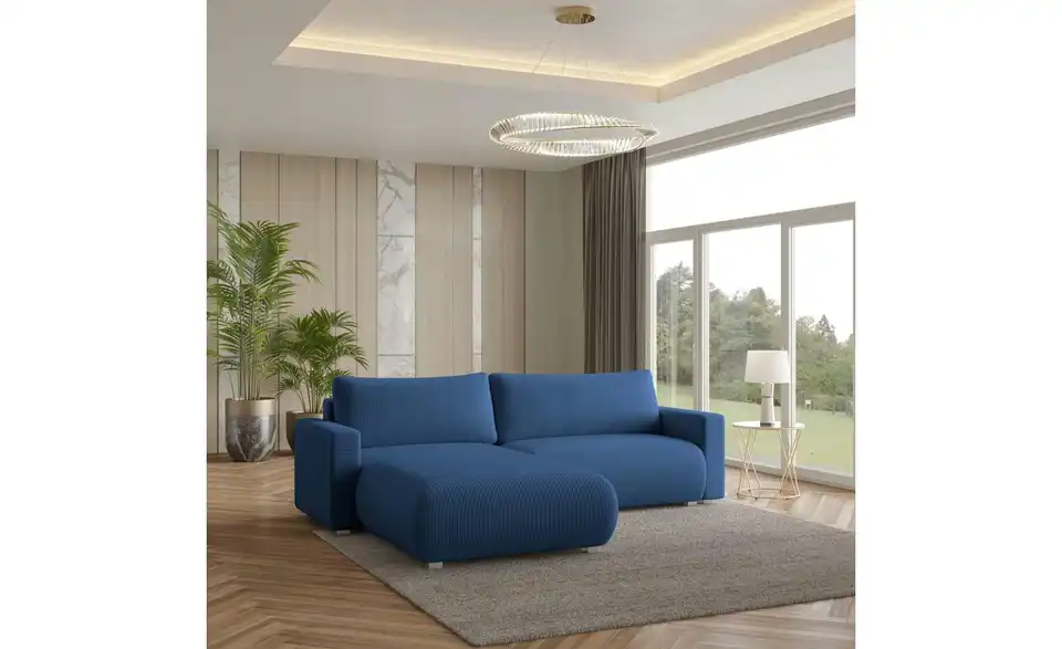 MASSENO Ecksofa mit Schlaffunktion Turin BHL 265|83|183 cm, Cordstoff