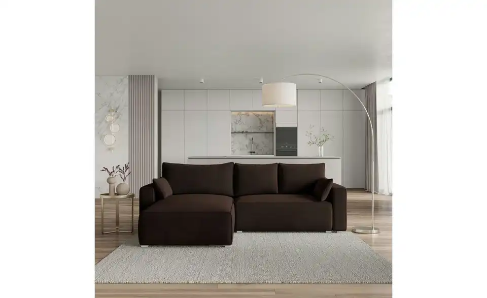 MASSENO Ecksofa mit Schlaffunktion Foril BHL 265|83|178 cm, Velours MASSENO Ecksofa mit Schlaffunktion Foril BHL 265|83|178 cm, Velours