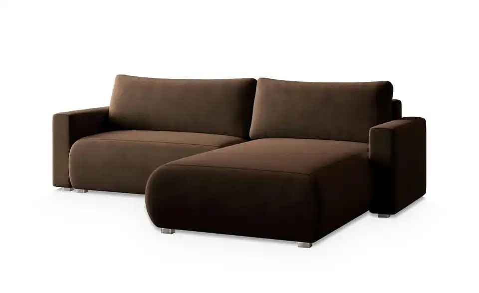 MASSENO Ecksofa mit Schlaffunktion Turin BHL 265|83|183 cm, Velours