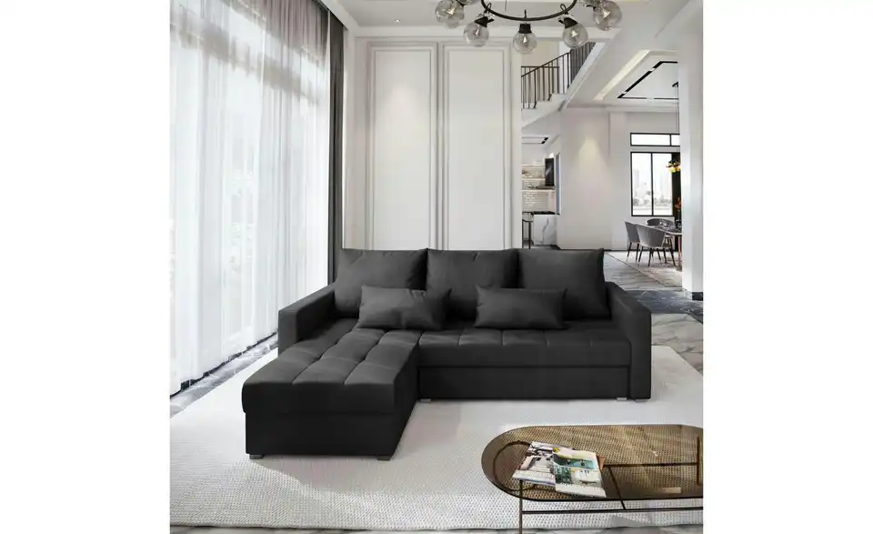 MASSENO Ecksofa Kos BHL 220|85|140 cm, Velours