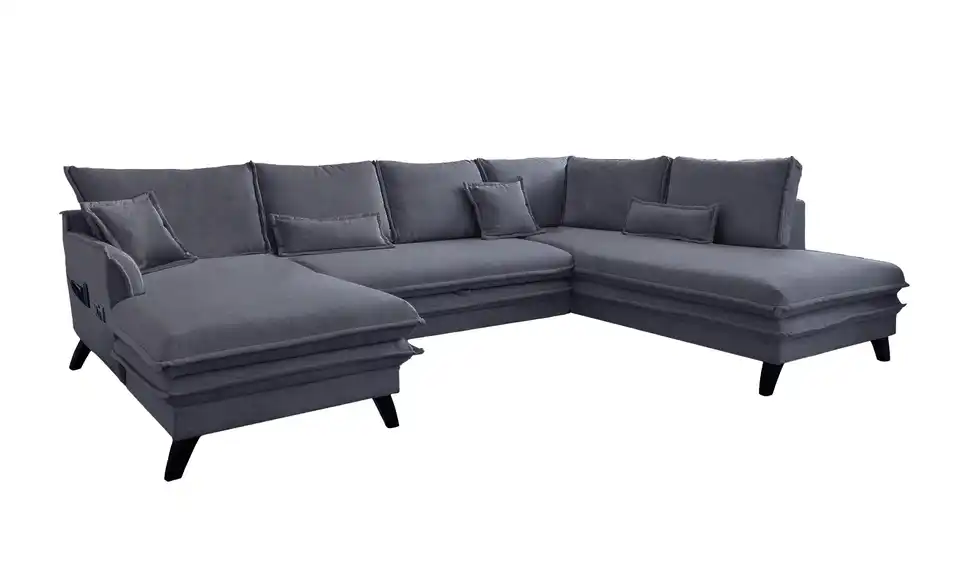 Miuform Wohnlandschaft mit Schlaffunktion Charming Charlie BHL 302|90|200 cm, Webstoff