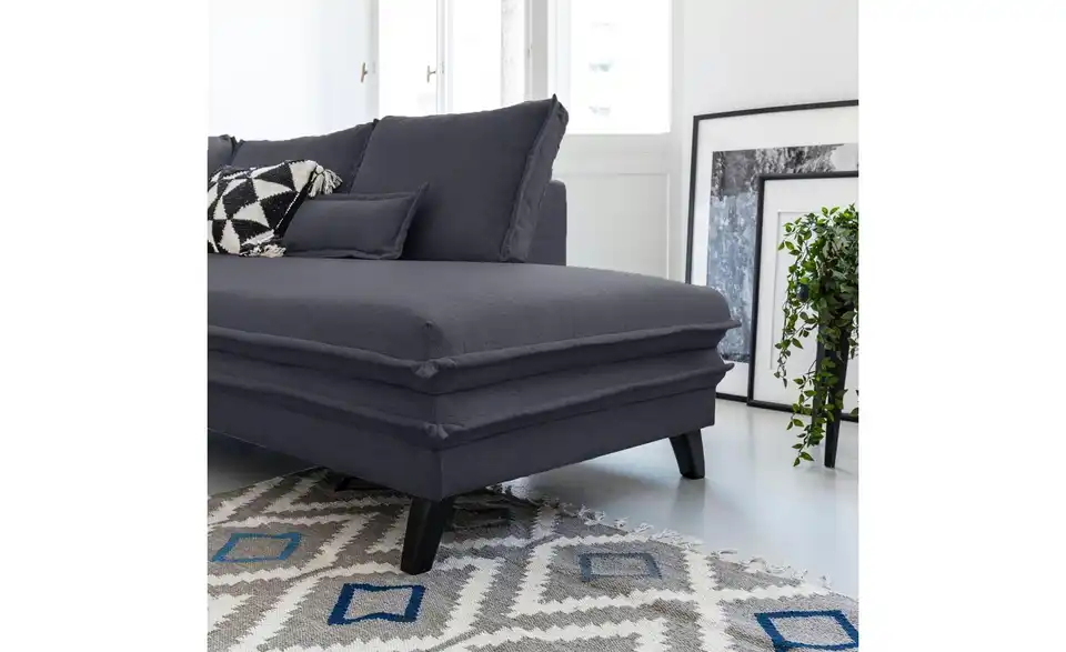 Miuform Wohnlandschaft mit Schlaffunktion Charming Charlie BHL 302|90|200 cm, Webstoff