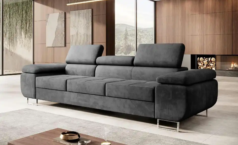 Sofa 3er-Set BHL 255|60|97 cm, Samt