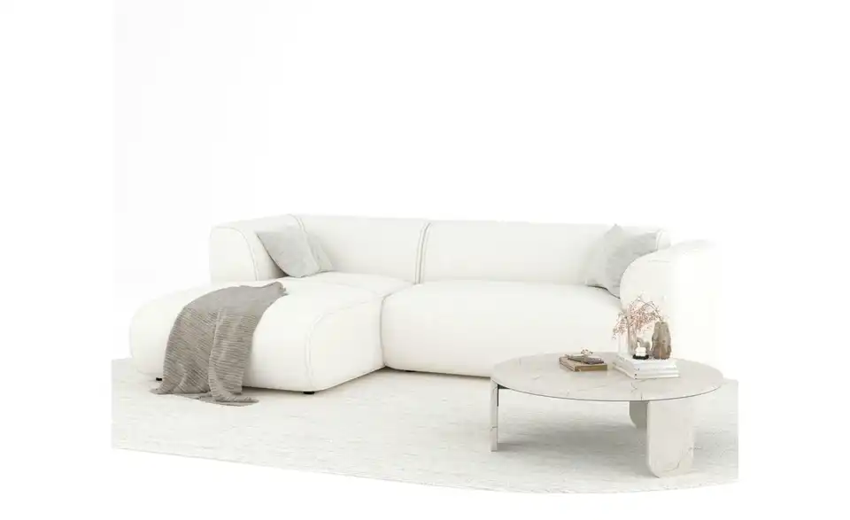 Ecksofa Melani BHL 256|69|162 cm, Webstoff fein