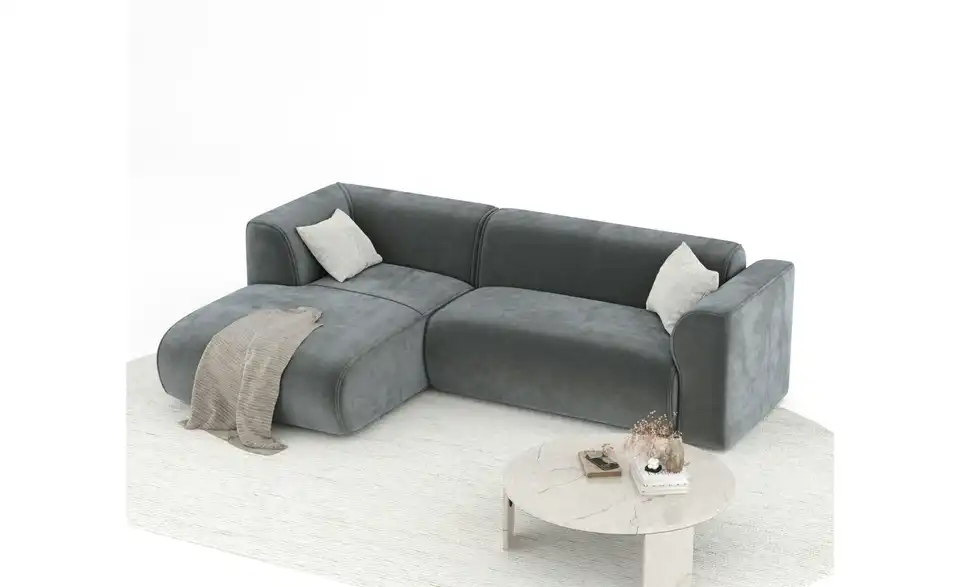 Ecksofa Melani BHL 256|69|162 cm, Velours