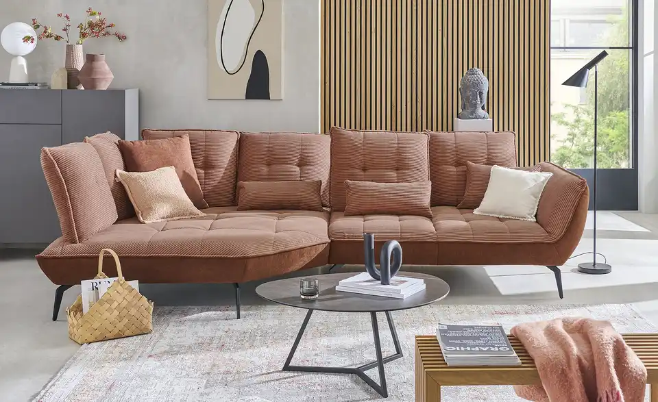 vito Ecksofa Ticona BHT 320|93|169 cm, Cordstoff fein