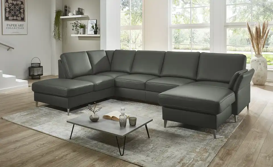meinSofa Wohnlandschaft Veit BHT 305|90|200 cm, Leder