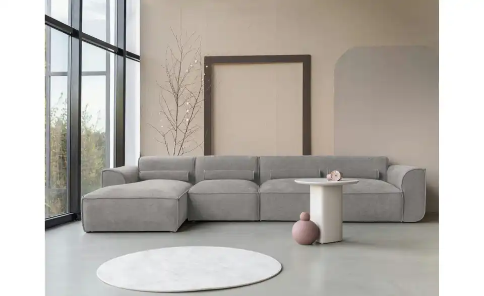 Miuform Ecksofa modular Flex Felix BHL 340|70|154 cm, Chenille