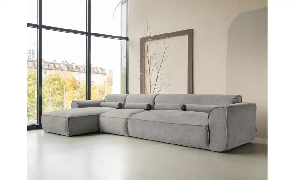 Miuform Ecksofa modular Flex Felix BHL 340|70|154 cm, Chenille