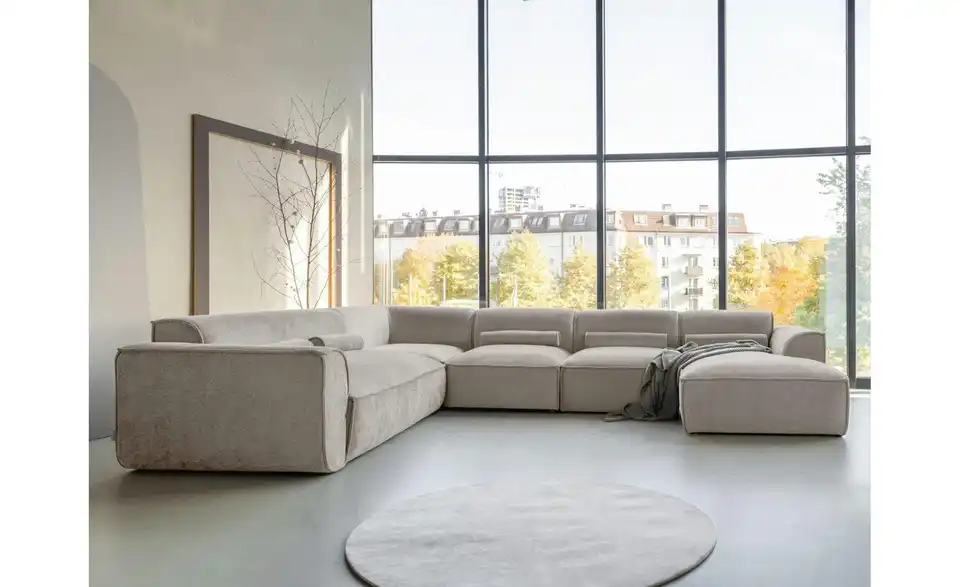 Miuform Wohnlandschaft modular Flex Felix BHL 337|70|265 cm, Chenille