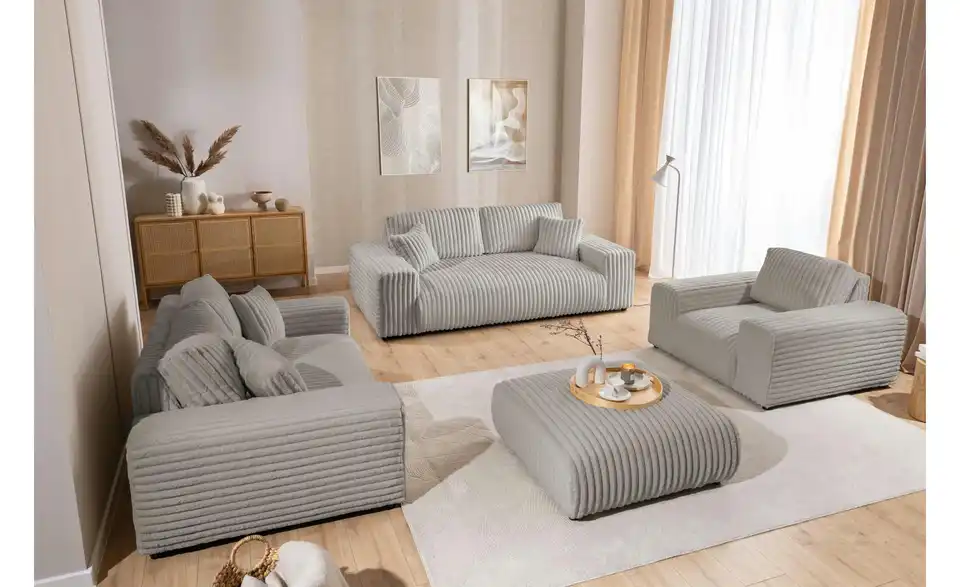 Polstergarnitur 2er-Set Mollis BHL 178|79|108 cm, Cordstoff