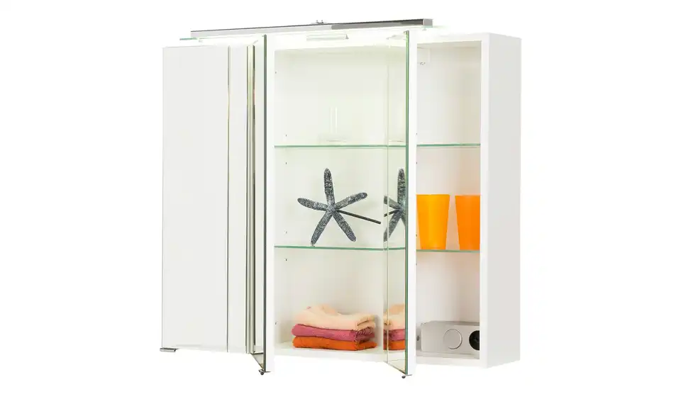 Spiegelschrank 3-türig weiß Schluchsee BHT 80|70|20 cm